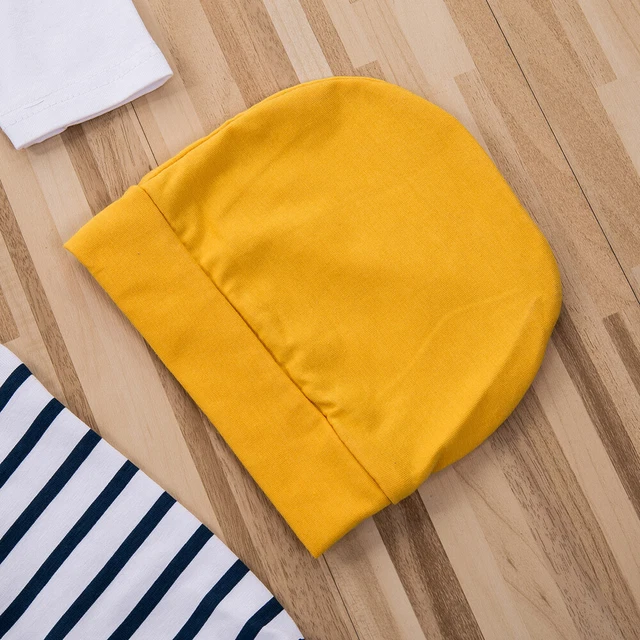 Cappello body a righe neonato bambine vestiti a maniche lunghe con pagliaccio a righe 5
