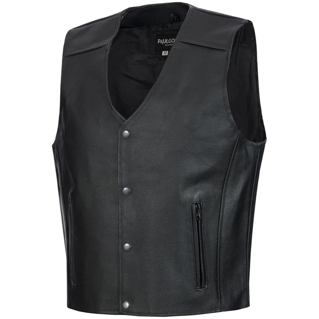 WMW WALI MOTO WEAR Herren Lederweste Motorrad - Biker Weste Aus Rindsleder 1.1-1.2mm