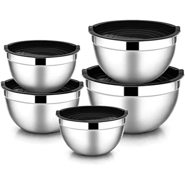 5 pezzi cassetto per insalata impilabile in acciaio inox impermeabile Z8Y6