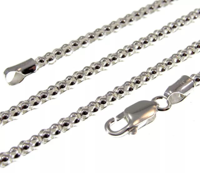 3MM Solid Genuine 925 Sterling Silver Italian POPCORN Chain Necklace, Italy