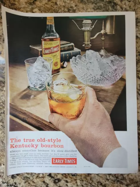 1958 EARLY TIMES Bourbon Whiskey Print Ad - The true old-style Kentucky bourbon!