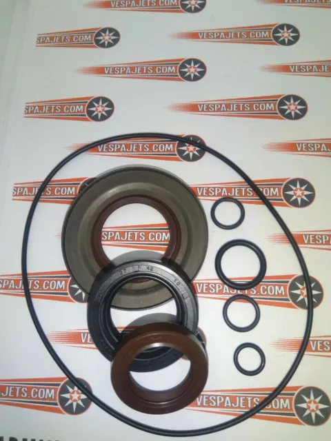 Vespa PX Disc T5 Oil Seal Set Brown Corteco & Internal Rear Hub O Ring