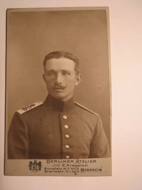 Mannheim - Soldat mit Bart in Uniform - Regiment IR 110 - Portrait / CDV