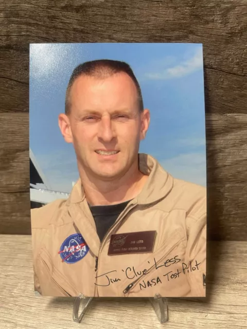 James Jim Less NASA Test Pilot Hand Signed 4x6 Photo TC46-2019