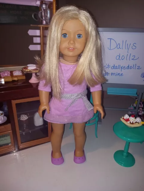 American Girl JLY Truly Me Doll #22 Wavy Blond Hair~Blue Eyes~Light Skin 18"