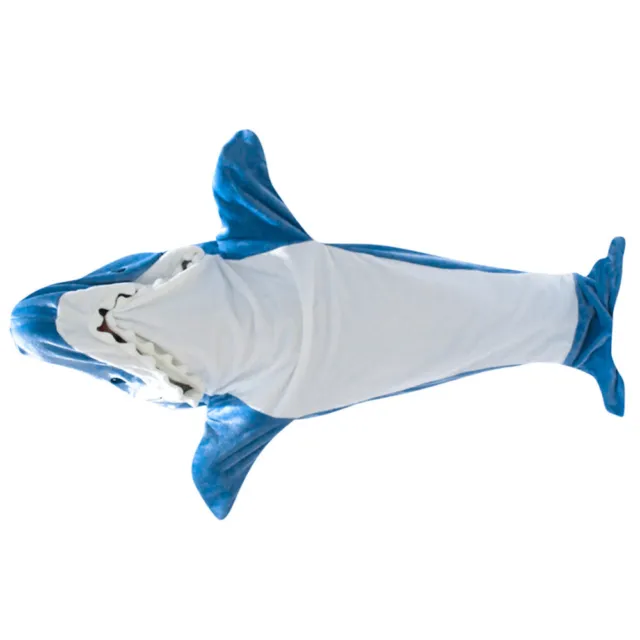 Felpa con cappuccio coperta squalo cartoni animati bellissimo sacco a pelo a forma di squalo per viaggi a casa