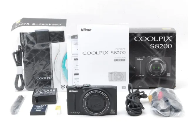 [NEAR MINT]  Nikon Coolpix S8200 16.1MP Black Digital Camera w/Box From Japan