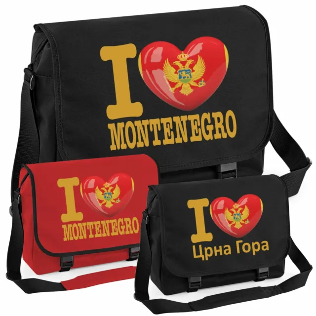 MONTENEGRO Tasche Messenger Bag LOVE WM Schule Uni Liebe Herz FanShirts4u