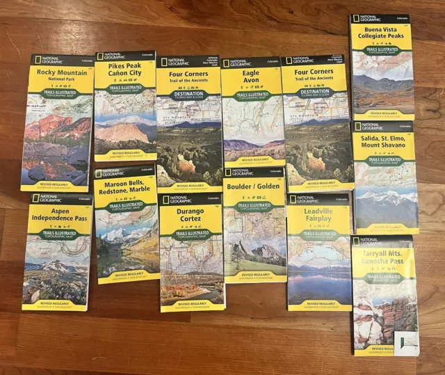 Lot 13 Colorado Trail Maps National Geographic Waterproof  Topo Hiking Trail Hwy