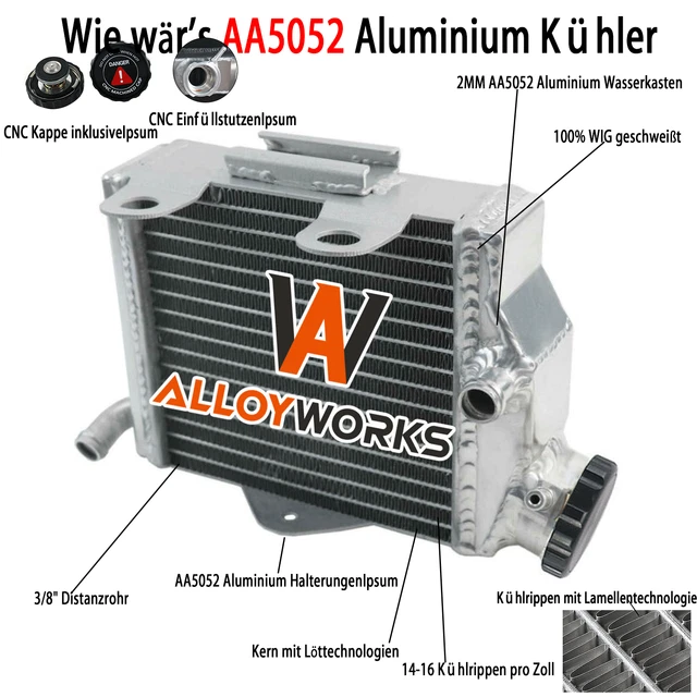 2 Serie 42mm Radiatore Alluminio Per Yamaha RD125LC RZ125LC 122100-5960