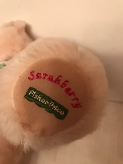 Fisher Price Sarahberry Plush Bear Toy Doll Pink Vintage Stuffed Animal Berry 4