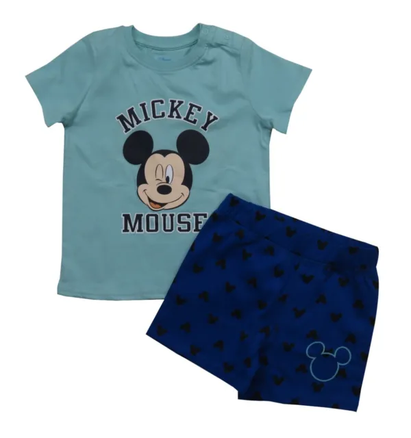 Maglietta Disney Topolino bambino blu cotone 2 pz t-shirt set 3-18 mesi