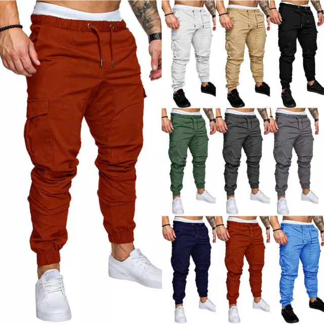 Herren Cargo Jogger Sweatpants Chino Stretch Jeans Sweathose Komfort Sport Hosen