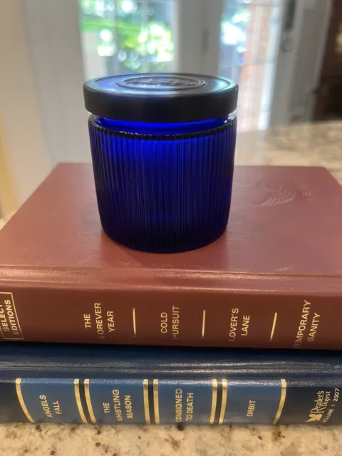 Empty Vintage AVON Moonwind Sachet Royal Cobalt Blue Jar, Glass