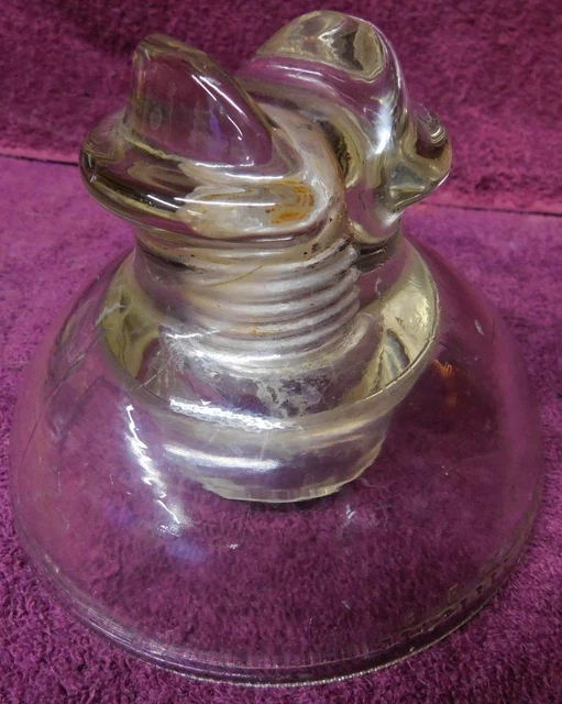 Kimble 830 Tempered 4-51 Large Heavy Clear Glass Insulator