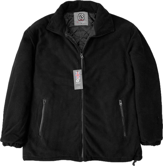 Mens Heavy Duty Work Jacket  Extra Thick Fleece Padded Anti Pill Winter Black 2