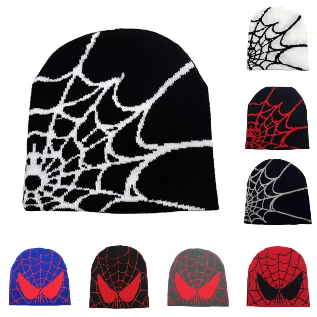 UNISEX GOTHIC SPIDER Man Print Knitted Hat Beanie Winter Warm Womens ...