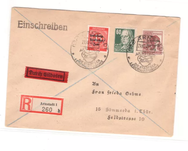 Germany  soviet  zone  registered  cover