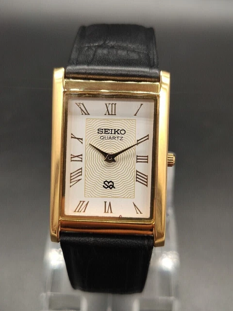 SEIKO QUARTZ SUPER Slim Men Steel Wrist Watch Japan Made Roman
