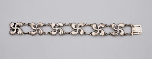 Bracelet Ancien En Argent Pays Basque - Blasons Des Provinces - Oritza