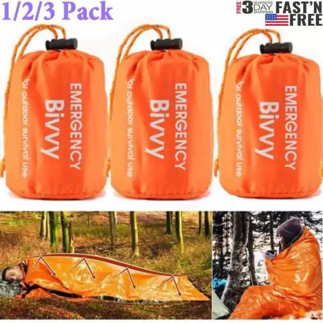 1-3Pc Emergency Sleeping Bag Thermal Waterproof Outdoor Survival Camping Outdoor