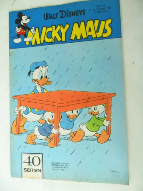 1 x Comic - Walt Disney - Micky Maus - Nr. 38 - Jahrgang 1963- Z. 1-2
