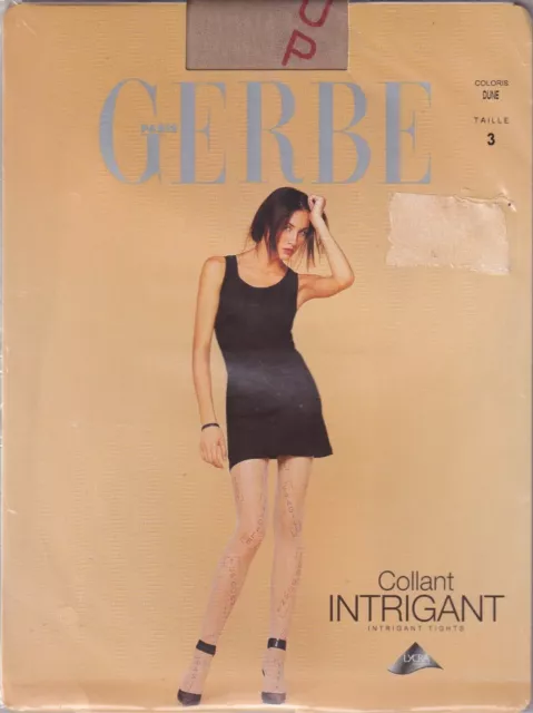 Collant fantaisie GERBE INTRIGANT coloris Dune. Taille 3 - 9½. Fashion tights.