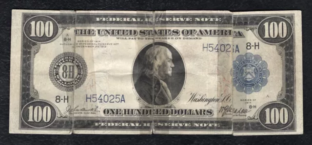 Fr. 1112 1914 $100 One Hundred Dollars Frn Federal Reserve Note St. Louis, Mo