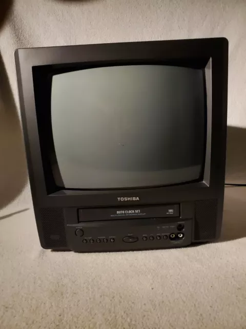 Vtg Toshiba MV13L2 13" Color TV Television VCR Combo VHS Recorder Gaming TESTED