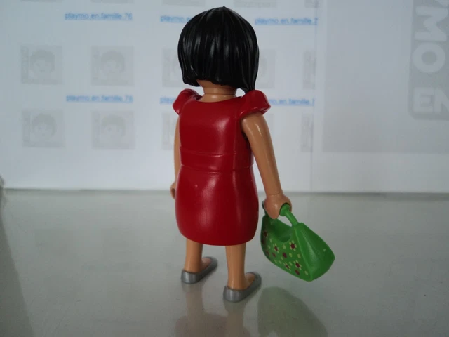 Personnage Playmobil Vintage Femme Voyageuse Avec Valise - Set Avion 4310 (2006)