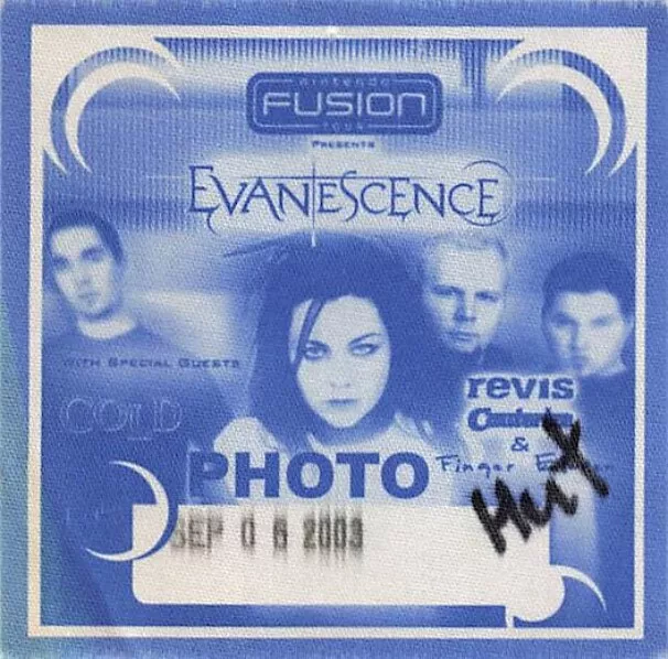 Evanescence Backstage Pass Wichita 2004 Green Photo Variant