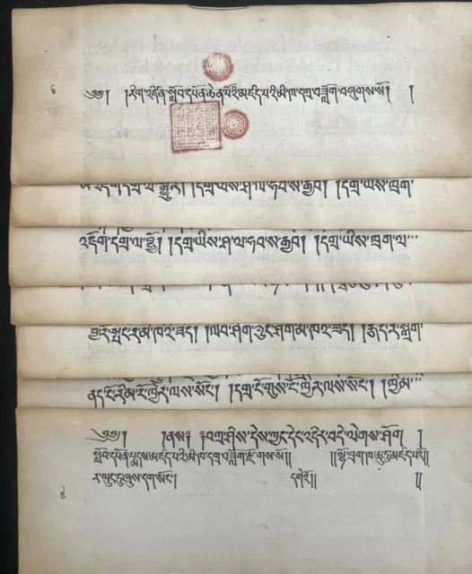 Antique  Mongolian Tibetan Buddhist Handwritten Manuscript