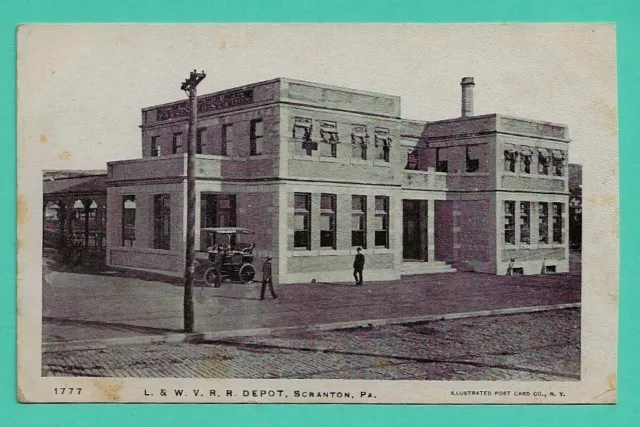 Scranton, Pa. 1906 Original  L. & W.  V. R. R. Train Depot Postcard