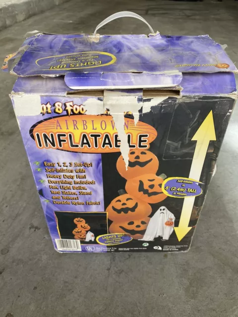 2002 GEMMY 25676 Giant 8 Foot AIRBLOWN INFLATABLE 4 Pumpkins 1 Ghost Glows