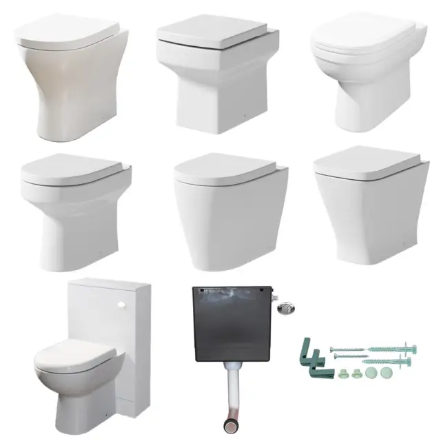 Back To Wall Toilet BTW WC Pan Soft Close Seat Concealed Cistern Furniture Unit