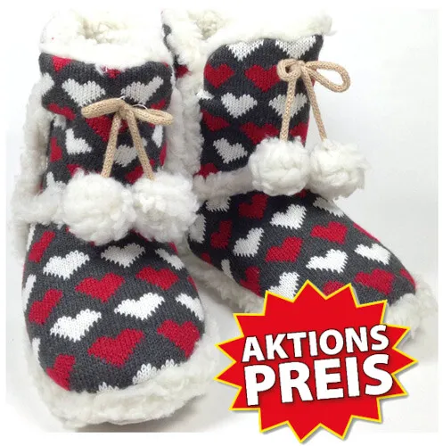 ✅ Winter warme Hüttenschuhe Hausschuhe Norweger Pantoffeln Gefüttert Hausstiefel