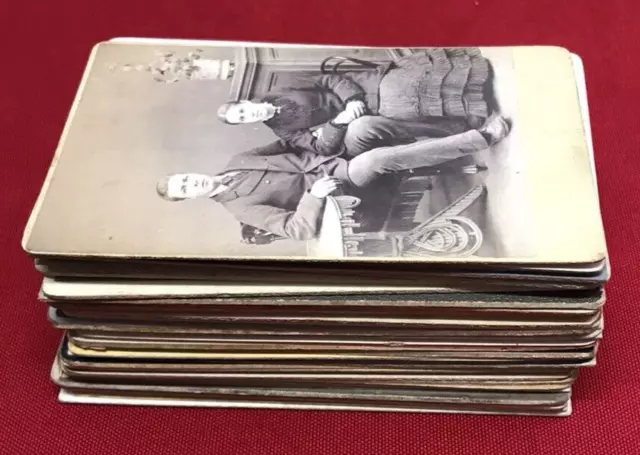 Victorian Antique CDV Photo Job Lot Men Women Children Fashion 1860s-1900s x40