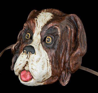 Mask from Venice Dog Saint Bernard IN Paper Mache Collection Luxury 22398 V4 2