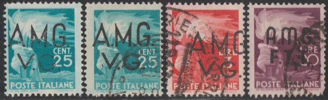 ITALY, AMG, Venezia Giulia,1947,collection of 4, Sc.1LN14/1LN19, U/M part set