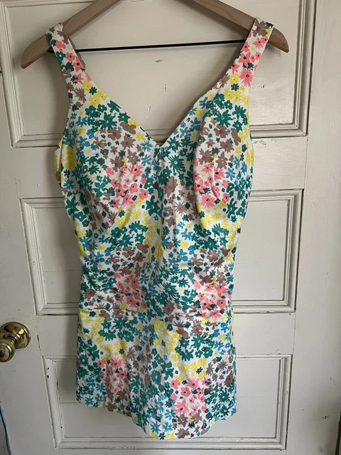Vintage 1960's Mod Floral Swimsuit Bathing Suit Playsuit PERFECTION FIT ROXANNE