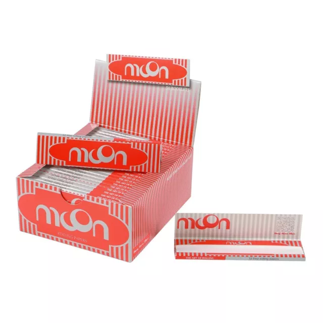 1 box 50 booklets MOON Red King Size Slim Cigarette Rolling Papers 108×44mm