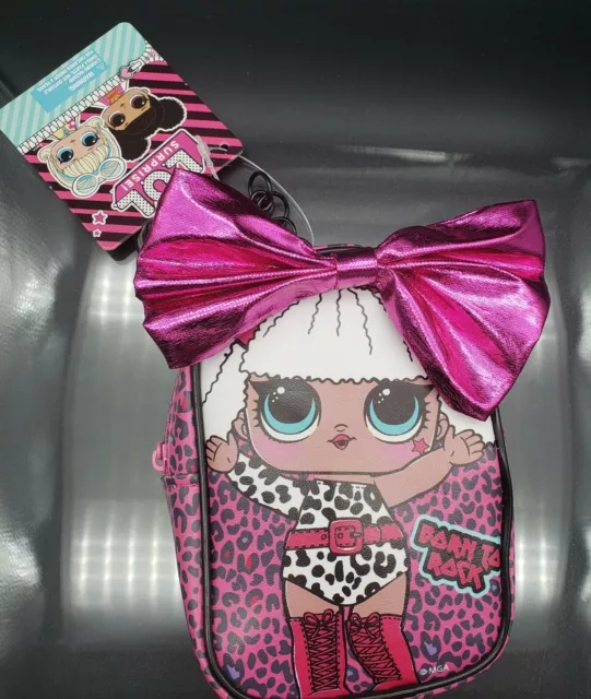 Lol Surprise Doll Born To Rock Clip On Zip Close 6" Mini Backpack Purse Bag