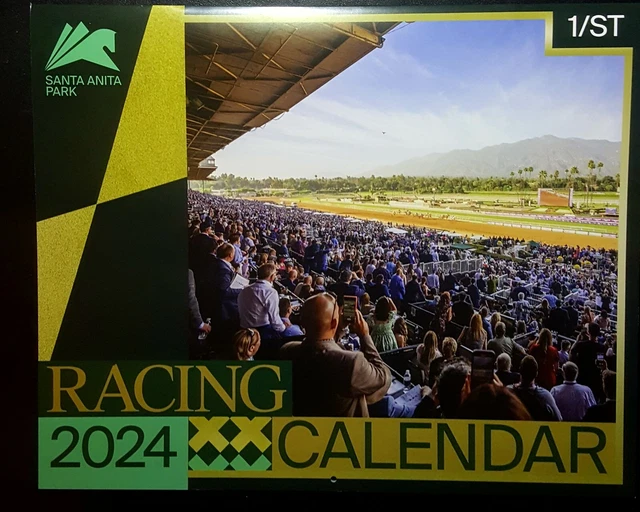 SANTA ANITA RACETRACK 2024 Official Hanging Wall Calendar NEW! 12.99