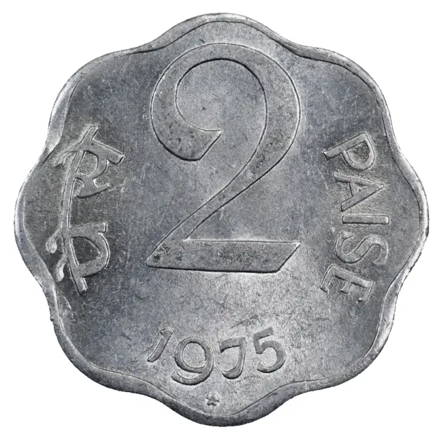 India - 2 Paise - 1975 - Aunc - Hyderabad Mint