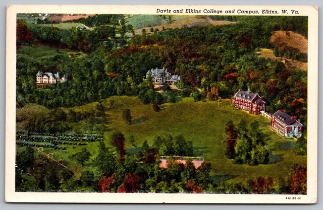 Davis Elkins College Campus West Virginia Birds Eye View Forest School Postcard