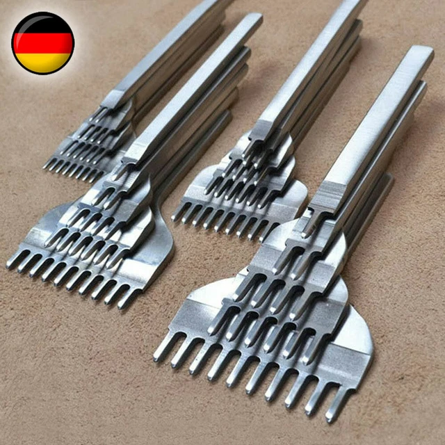 3/4/5/6mm Leder Handwerk Werkzeuge DIY Stanzwerkzeug Set Loch Meißel Nähte Zinke