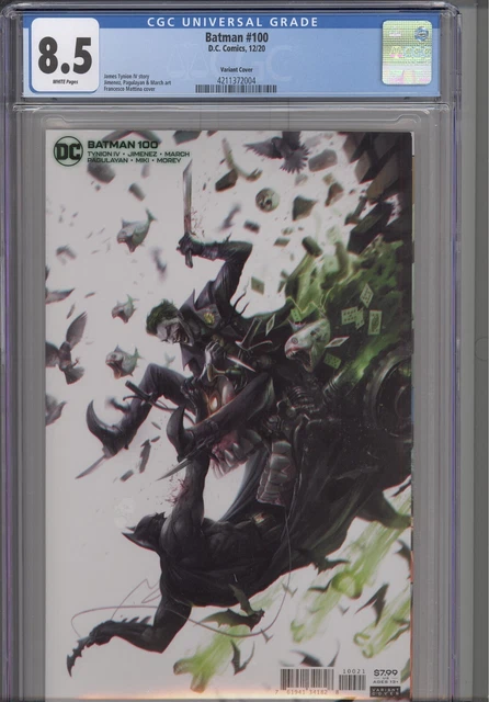 Batman #100 CGC 8.5 2020 DC Comics Mattina Variant Cover