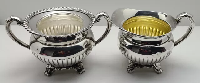 Vintage Silverplate Creamer and Sugar Pots Community Georgian Gadroon