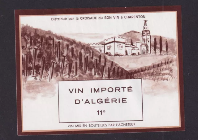 Ancienne étiquette Vin  Alcool Algérie BN165703