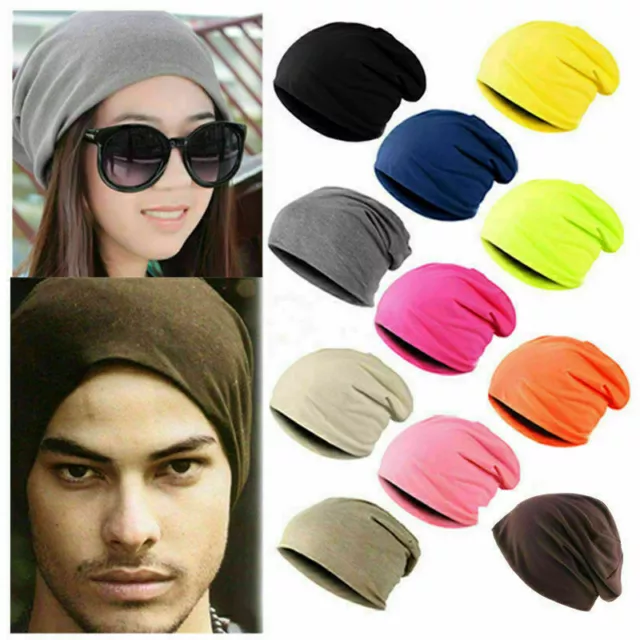 NEU Jersey Slouch Beanie Damen Herren Mütze Long Baumwolle Mützen Trend Unisex